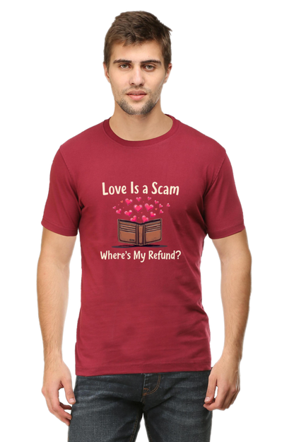 Mens  Classic Tshirt-Love is scam