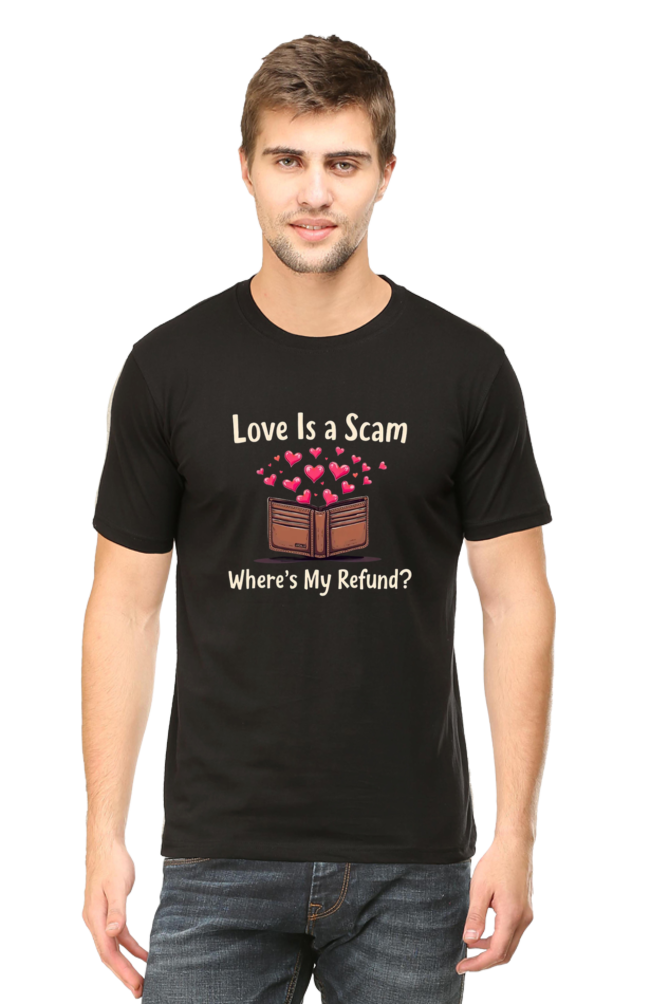 Mens  Classic Tshirt-Love is scam