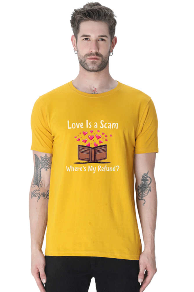 Mens  Classic Tshirt-Love is scam
