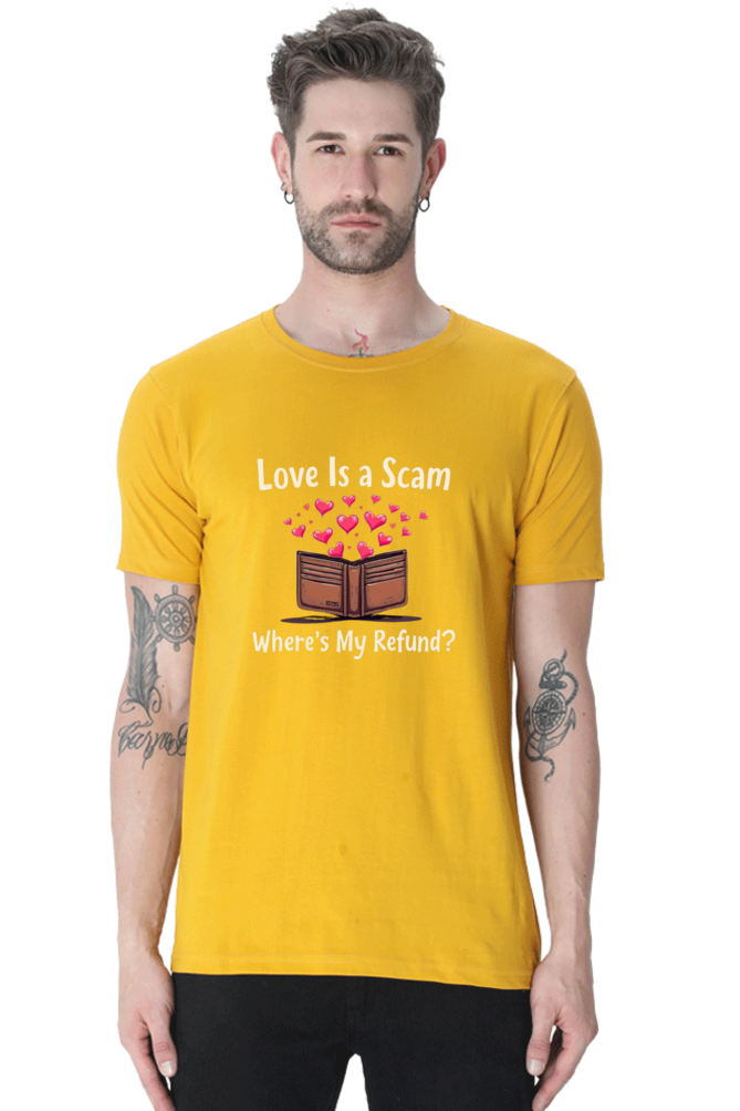 Mens  Classic Tshirt-Love is scam
